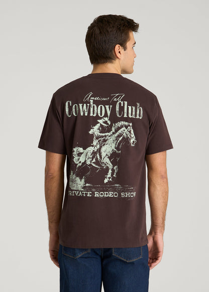 American Tall Men Rodeo Graphic Tee for Tall Men in Brown