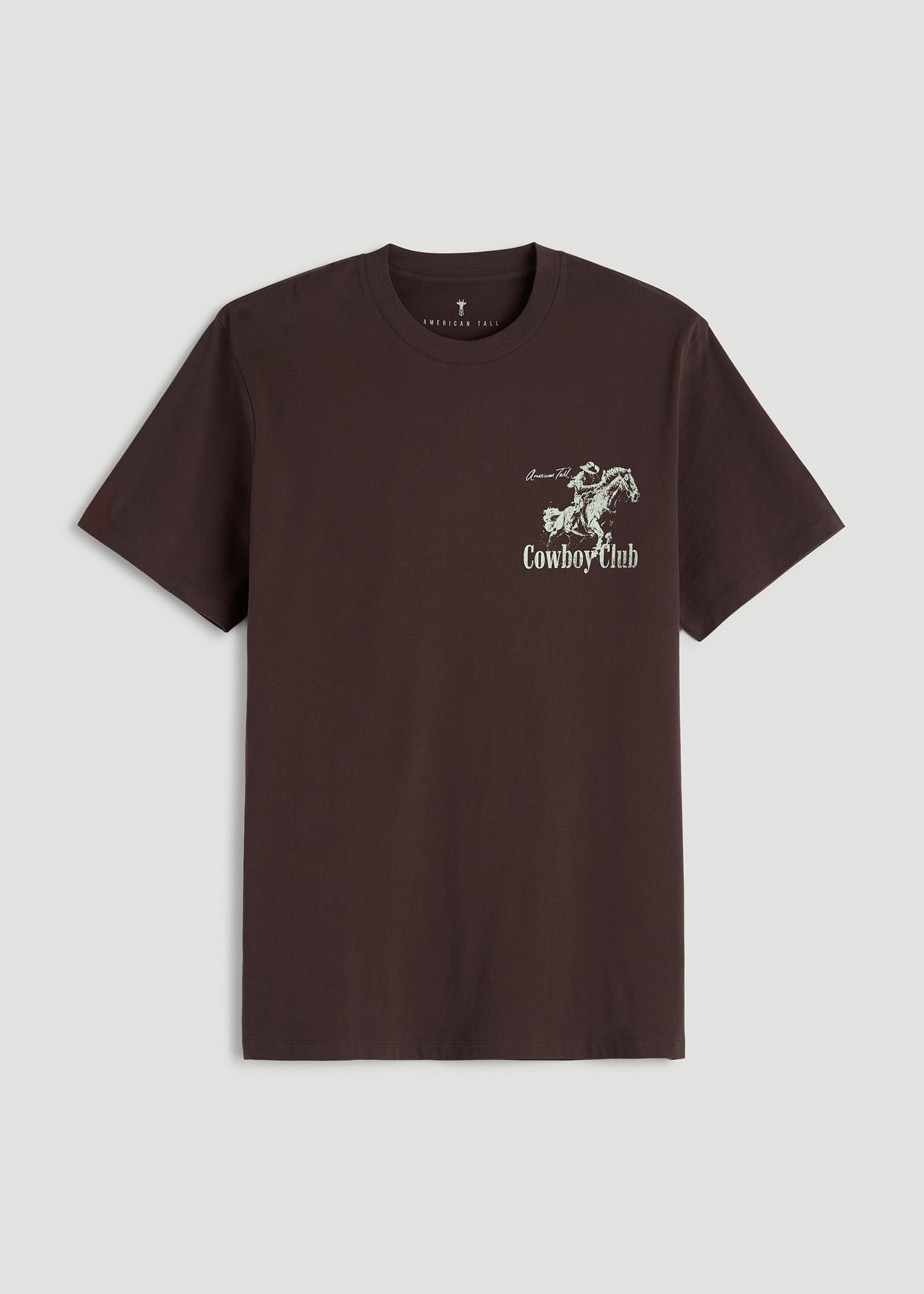 American Tall Men Rodeo Graphic Tee for Tall Men in Brown
