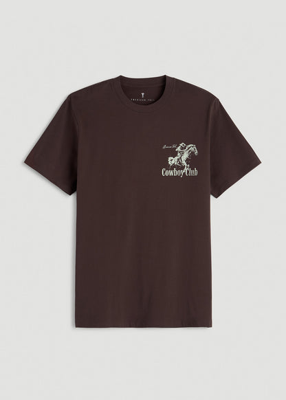 American Tall Men Rodeo Graphic Tee for Tall Men in Brown