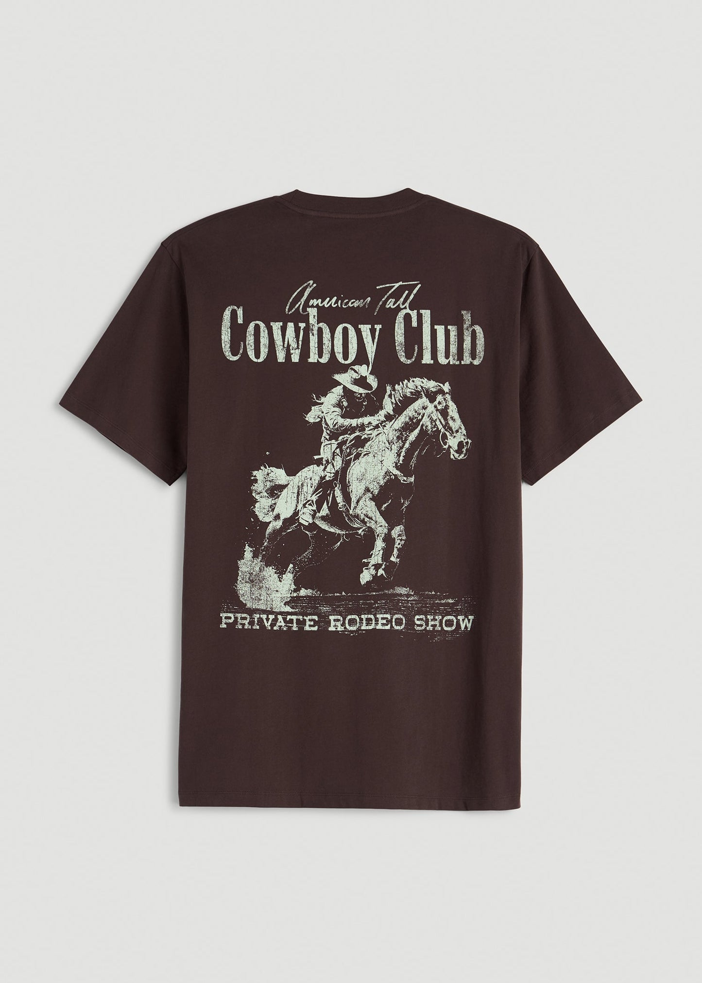 American Tall Men Rodeo Graphic Tee for Tall Men in Brown