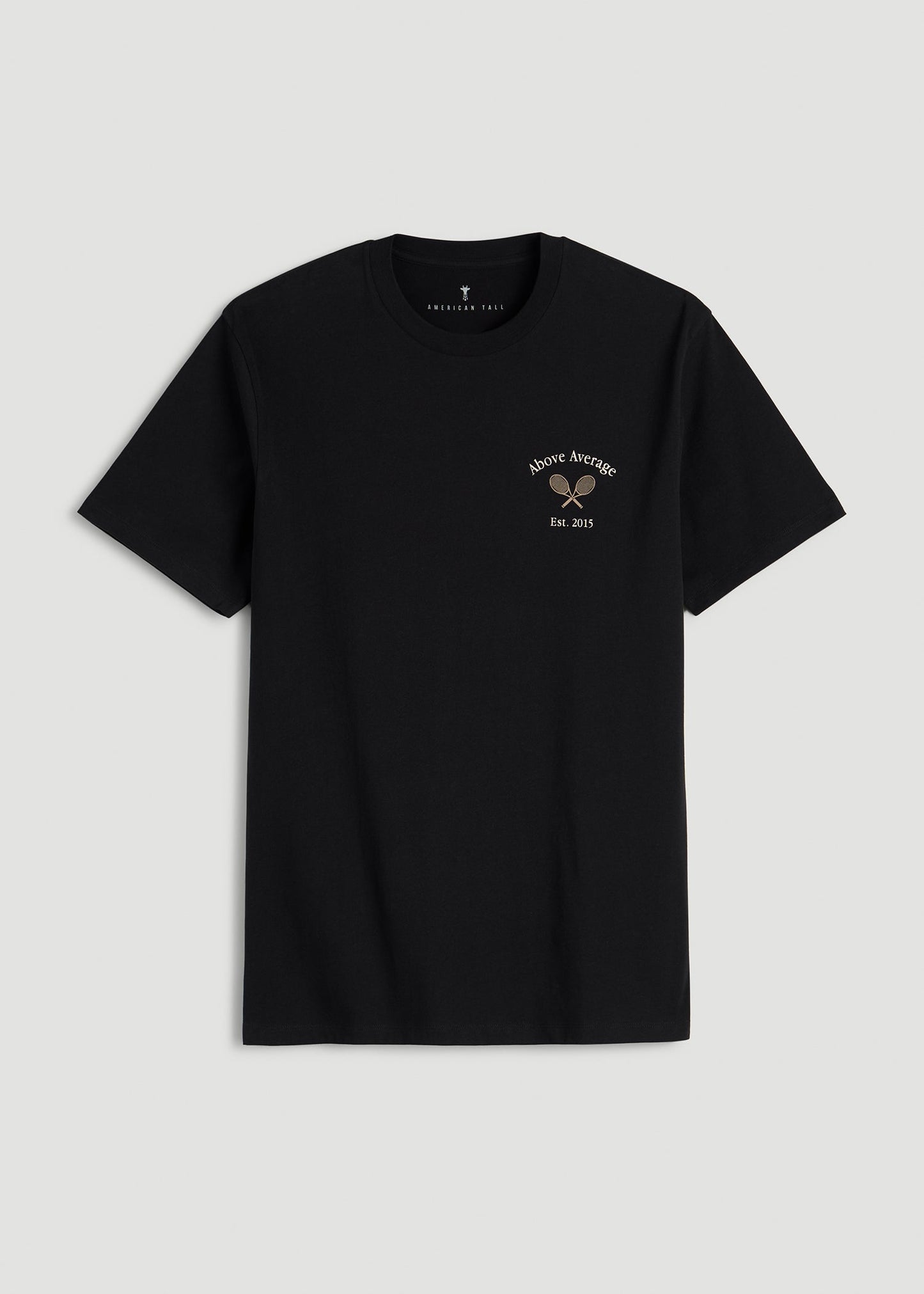 American Tall Men Country Club Graphic Tee for Tall Men in Black