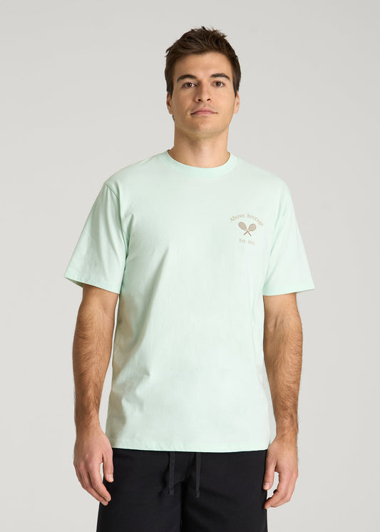 American Tall Men Country Club Graphic Tee for Tall Men in Blue