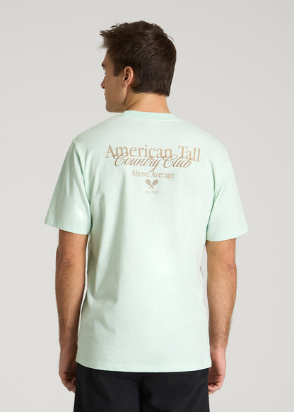 American Tall Men Country Club Graphic Tee for Tall Men in Blue