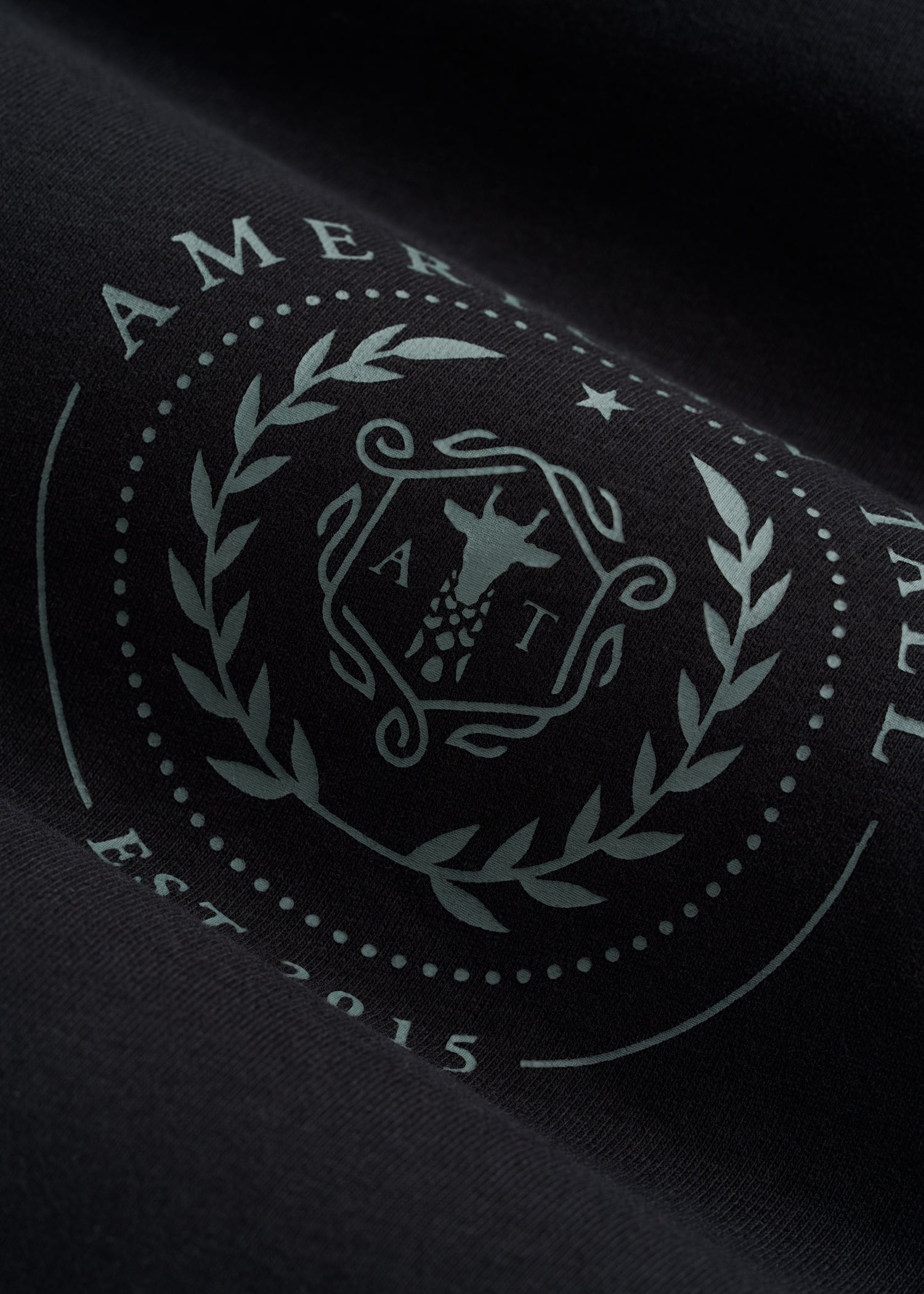 American Tall Men Crest Graphic Tee for Tall Men in Black