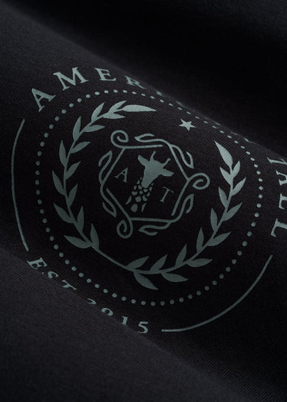 American Tall Men Crest Graphic Tee for Tall Men in Black