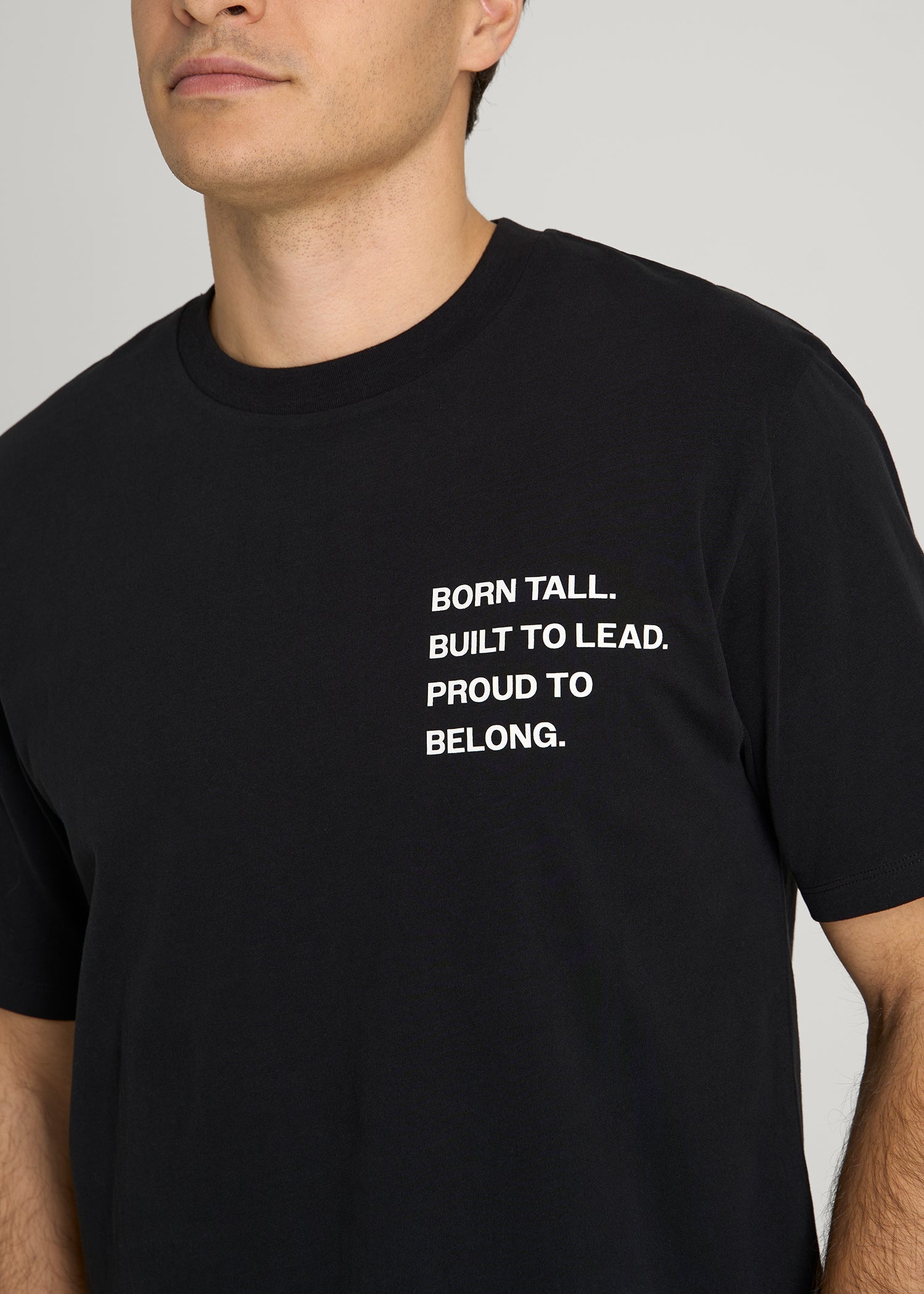 American Tall Men Mission Graphic Tee for Tall Men in Black