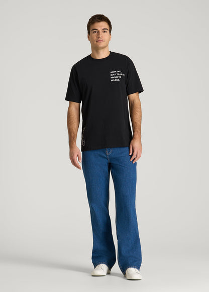 American Tall Men Mission Graphic Tee for Tall Men in Black