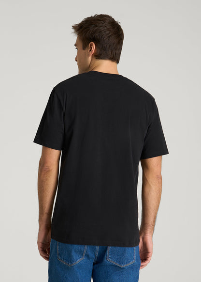 American Tall Men Mission Graphic Tee for Tall Men in Black
