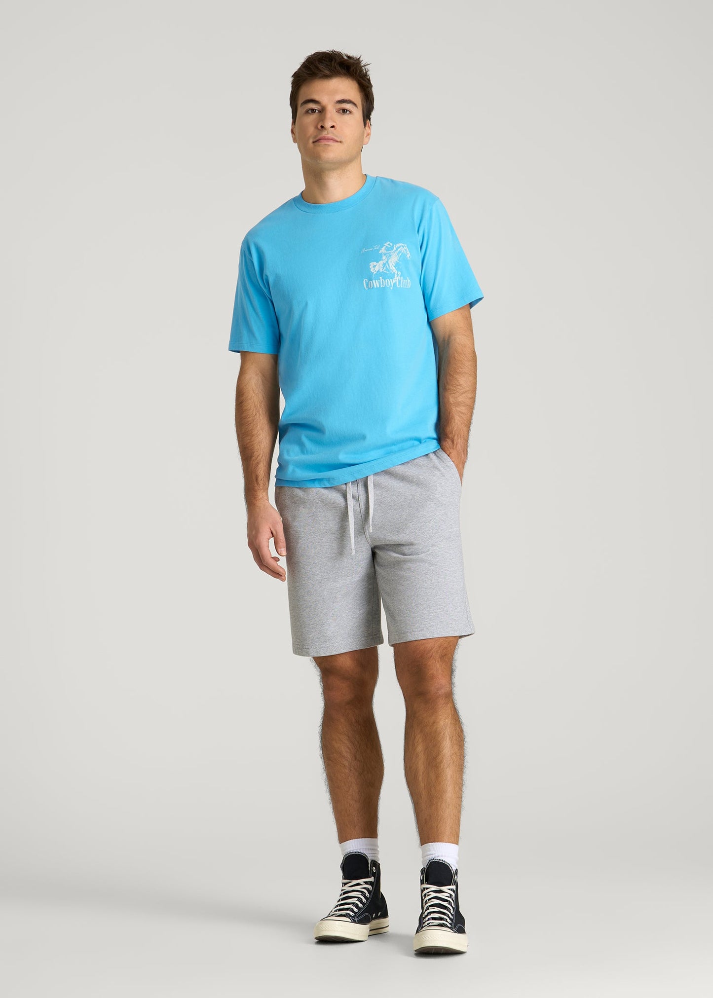 American Tall Men Rodeo Graphic Tee for Tall Men in Blue