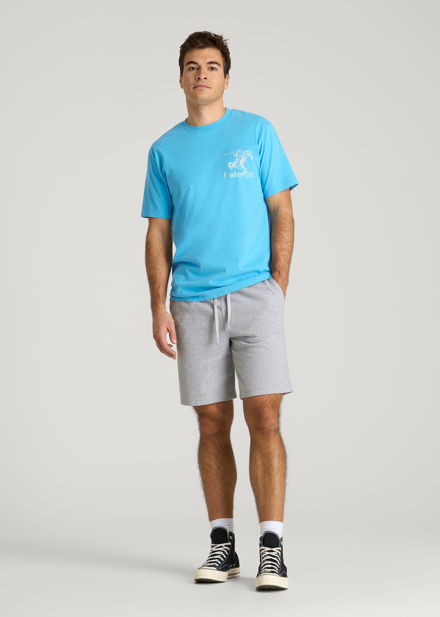 American Tall Men Rodeo Graphic Tee for Tall Men in Blue