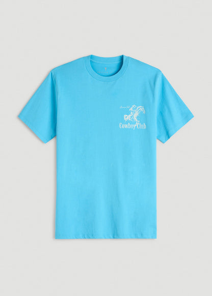 American Tall Men Rodeo Graphic Tee for Tall Men in Blue