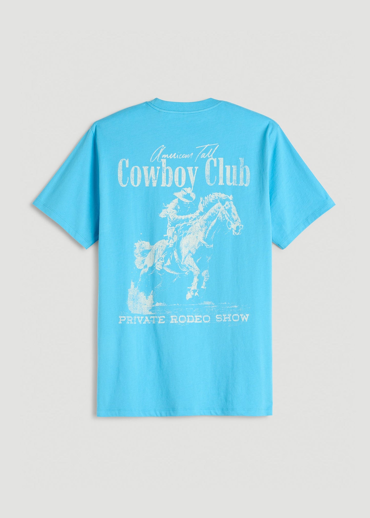 American Tall Men Rodeo Graphic Tee for Tall Men in Blue