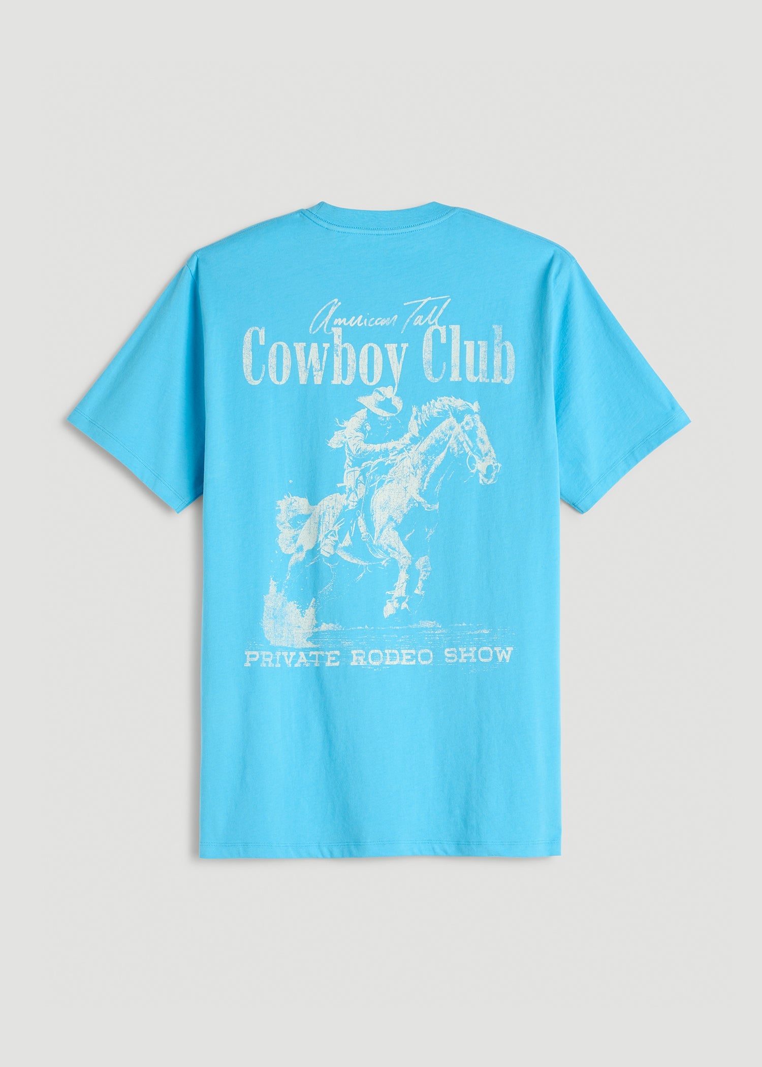 American Tall Men Rodeo Graphic Tee for Tall Men in Blue