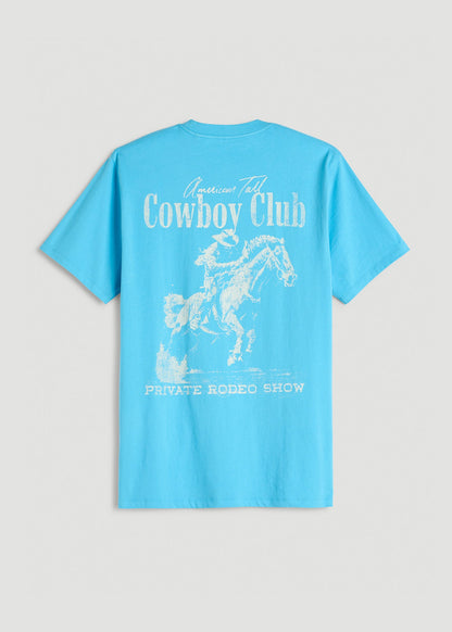 American Tall Men Rodeo Graphic Tee for Tall Men in Blue