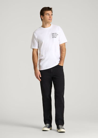 American Tall Men Mission Graphic Tee for Tall Men in White