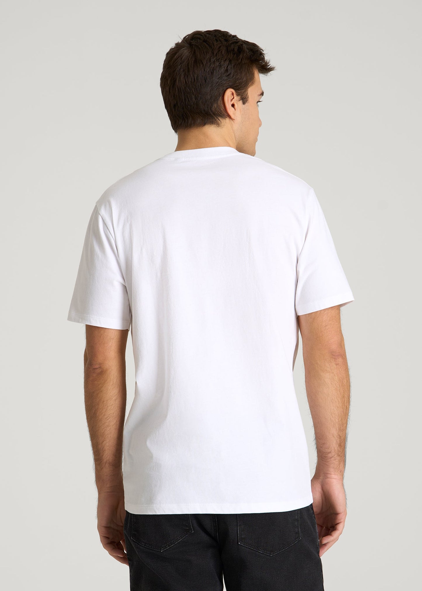 American Tall Men Mission Graphic Tee for Tall Men in White