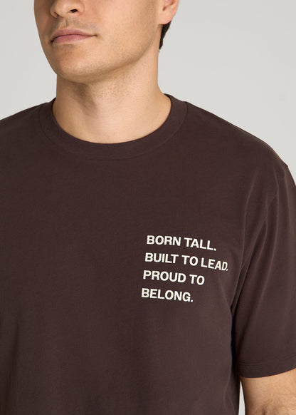 American Tall Men Mission Graphic Tee for Tall Men in Brown