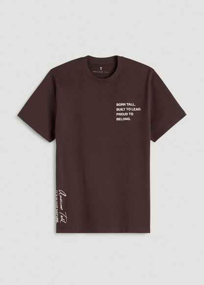American Tall Men Mission Graphic Tee for Tall Men in Brown