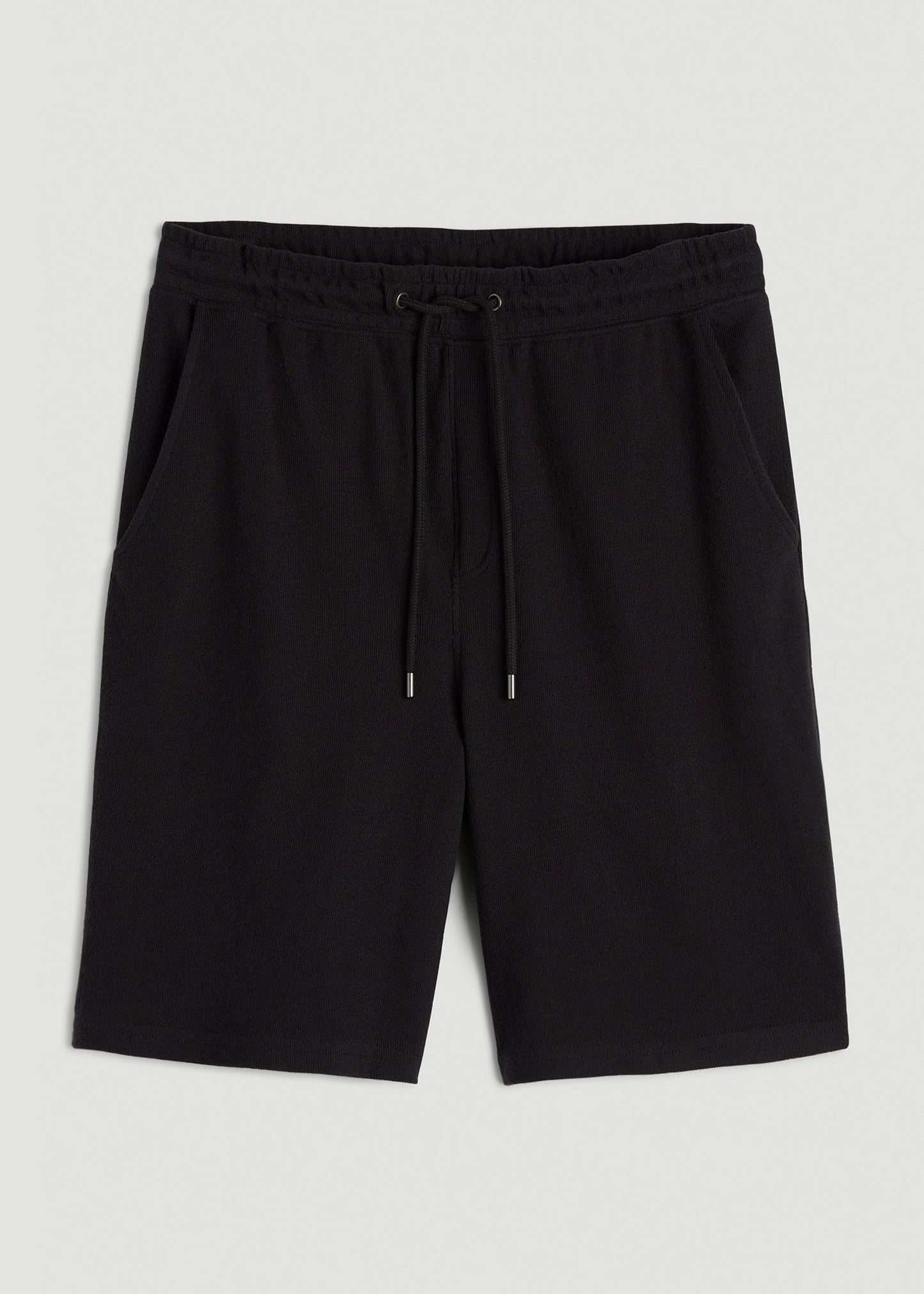 American Tall Men Terry Cotton Pull-On Shorts for Tall Men in Black