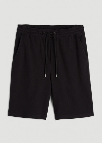 American Tall Men Terry Cotton Pull-On Shorts for Tall Men in Black