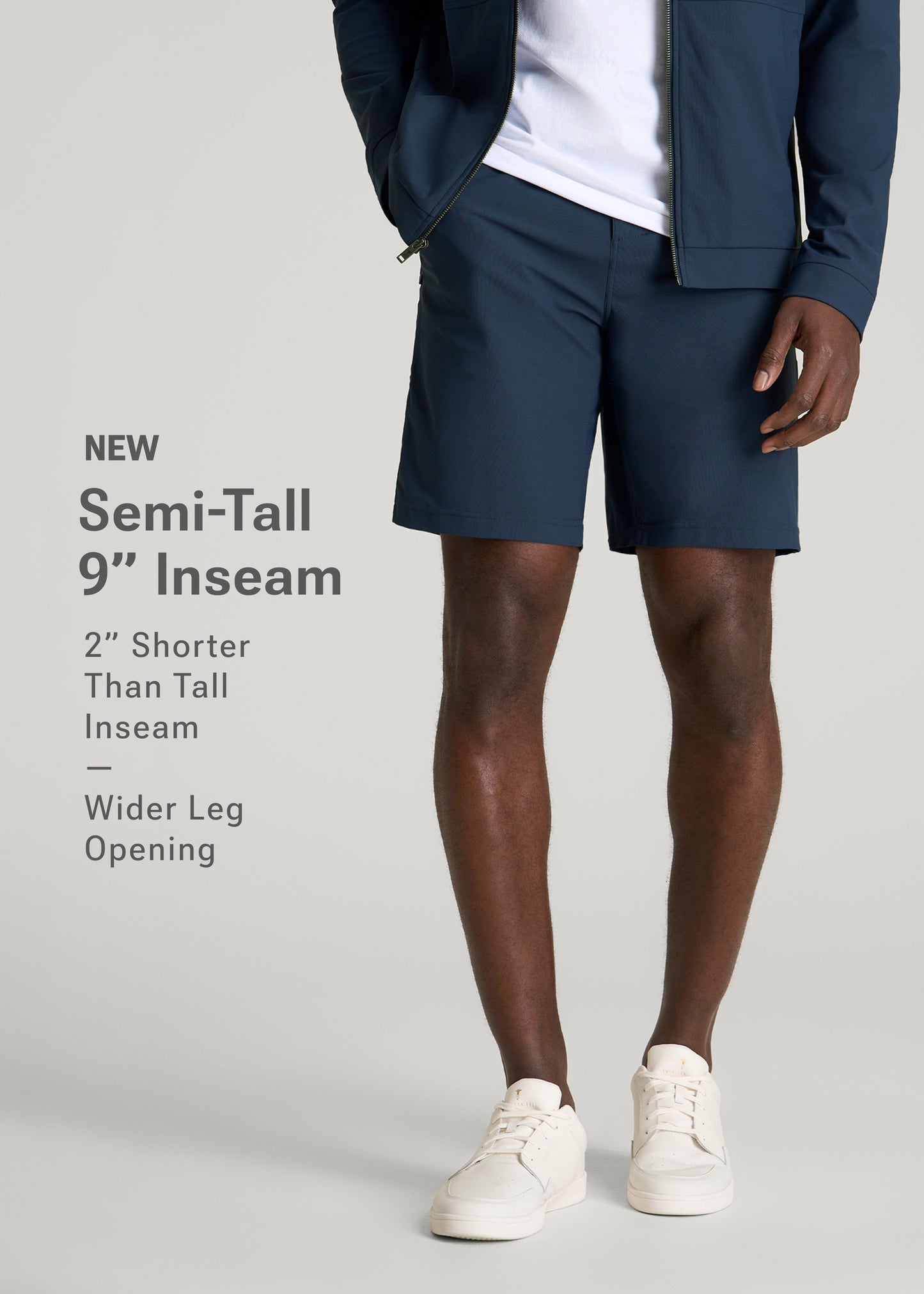 American Tall Men Traveler Chino Short 2.0 for Tall Men in Navy Blue