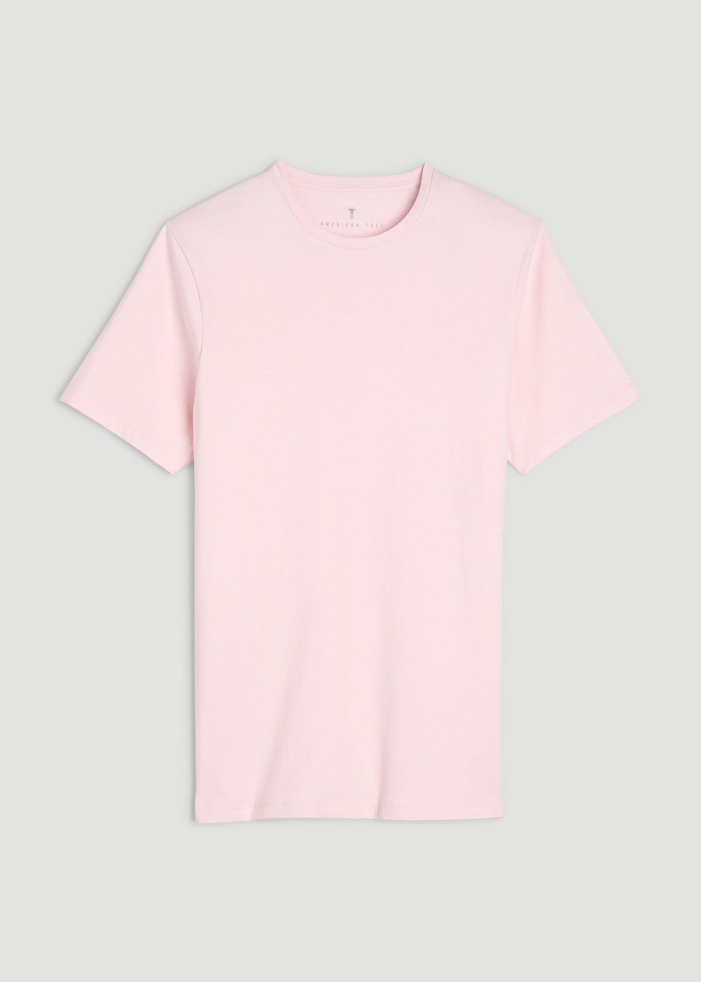 American Tall Men Core Cotton Crewneck Tee for Tall Men in Barely Pink