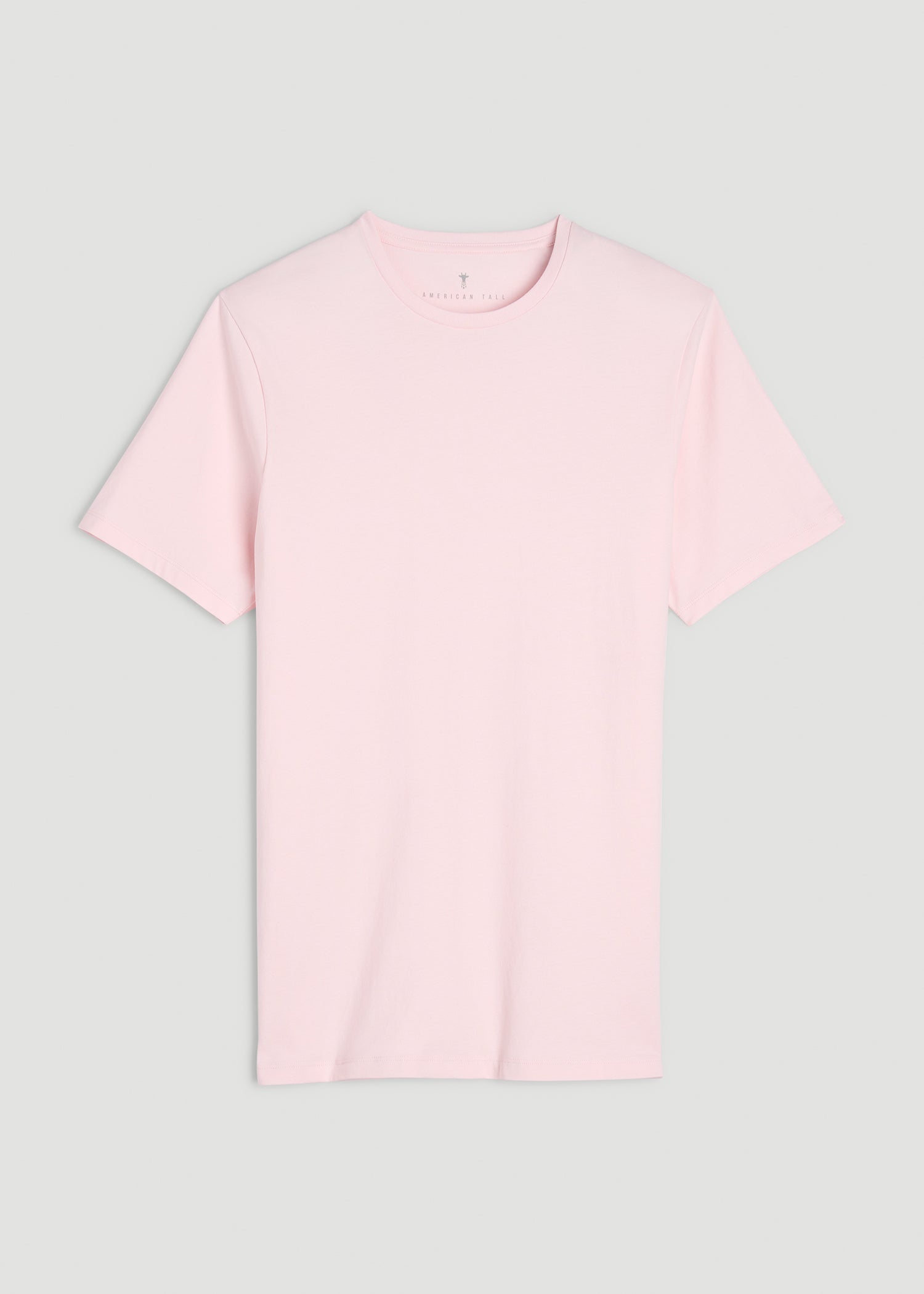 American Tall Men Core Cotton Crewneck Tee for Tall Men in Barely Pink
