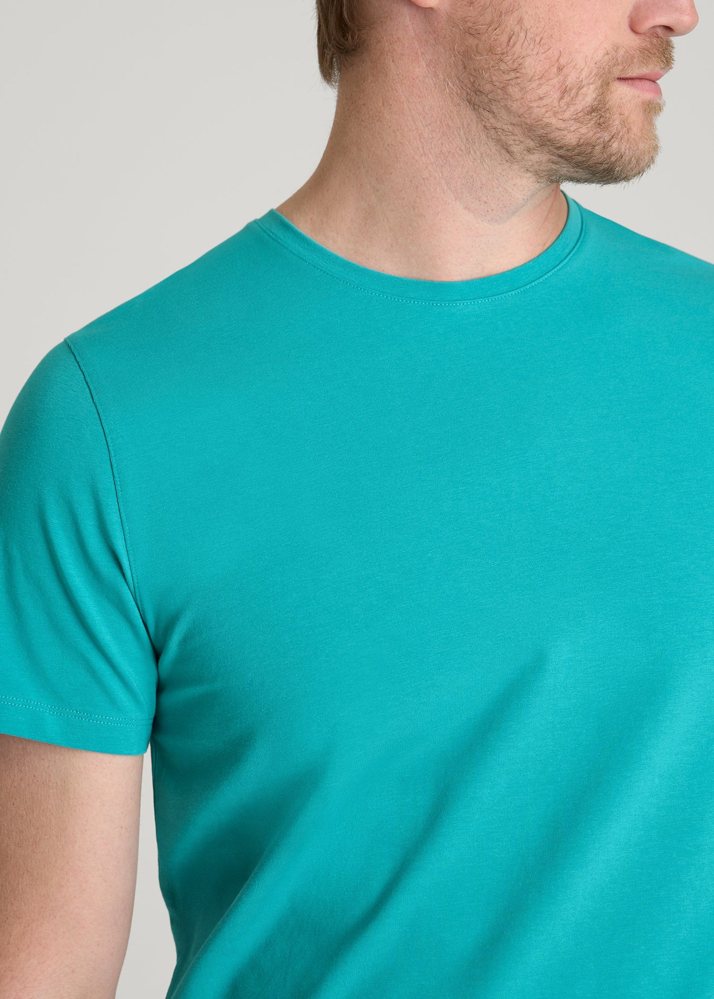 American Tall Men The Essential Modern Fit Crewneck Tee for Tall Men in Baltic Turquoise
