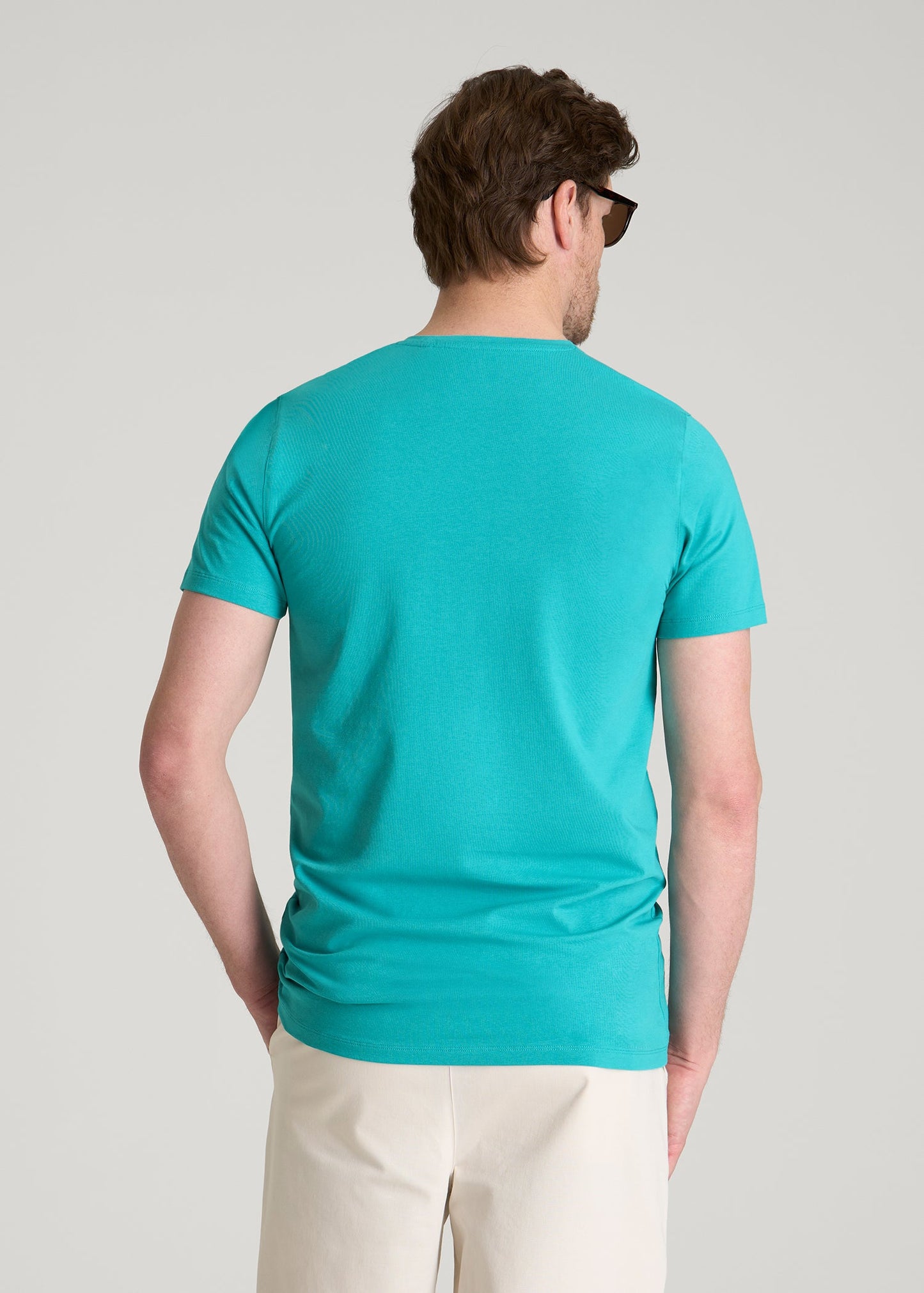 American Tall Men The Essential Modern Fit Crewneck Tee for Tall Men in Baltic Turquoise