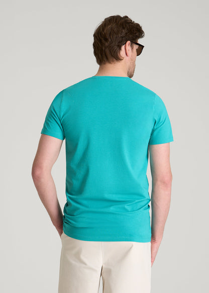 American Tall Men The Essential Modern Fit Crewneck Tee for Tall Men in Baltic Turquoise