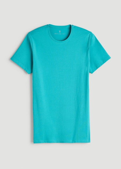 American Tall Men The Essential Modern Fit Crewneck Tee for Tall Men in Baltic Turquoise