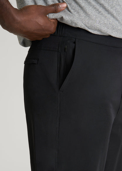 American Tall Men Stretch Hybrid Shorts for Tall Men in Deep Black
