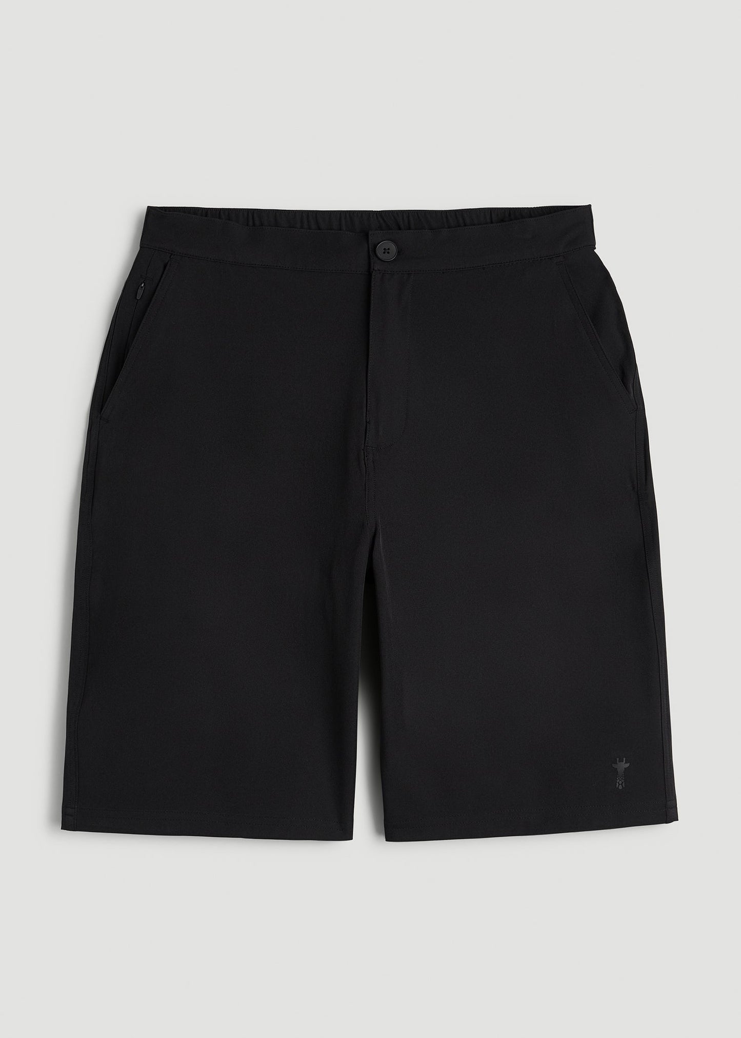 American Tall Men Stretch Hybrid Shorts for Tall Men in Deep Black