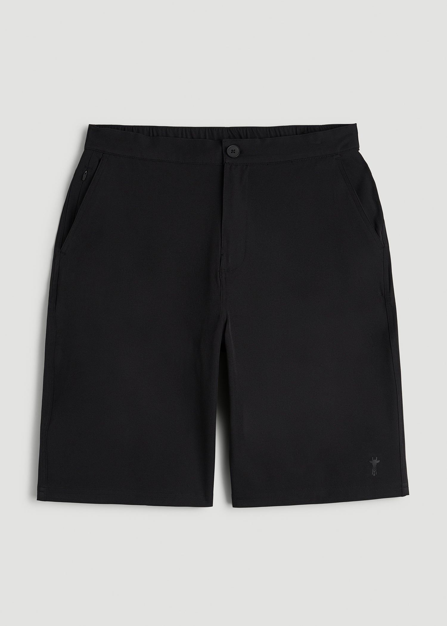 American Tall Men Stretch Hybrid Shorts for Tall Men in Deep Black