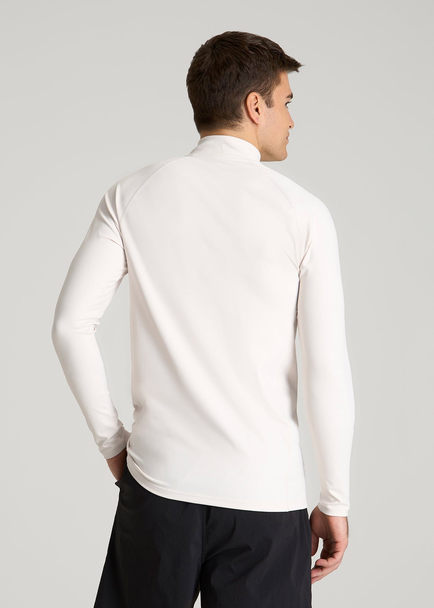 American Tall Men Quarter Zip Long Sleeves Rashguard for Tall Men in White Sand