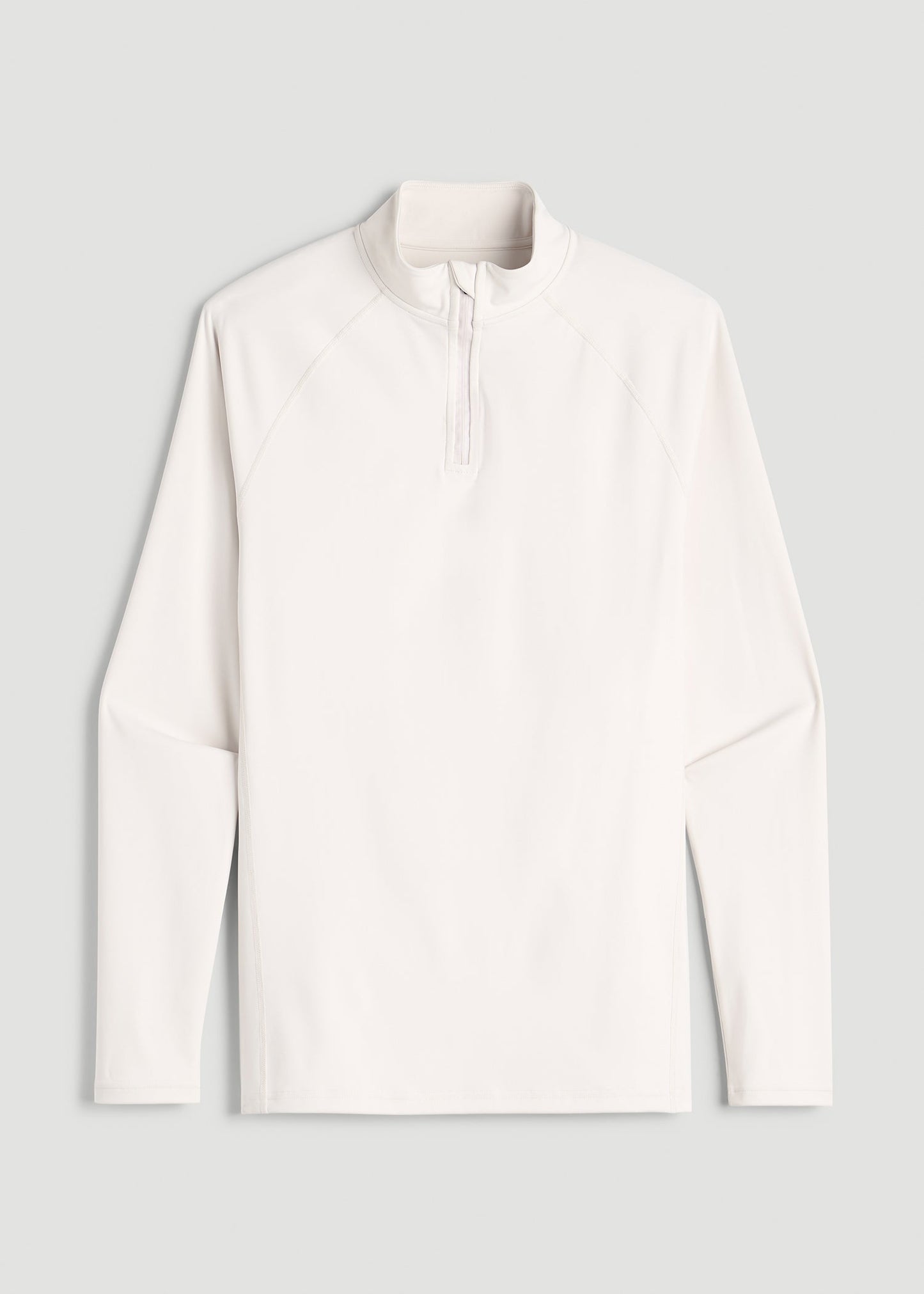 American Tall Men Quarter Zip Long Sleeves Rashguard for Tall Men in White Sand
