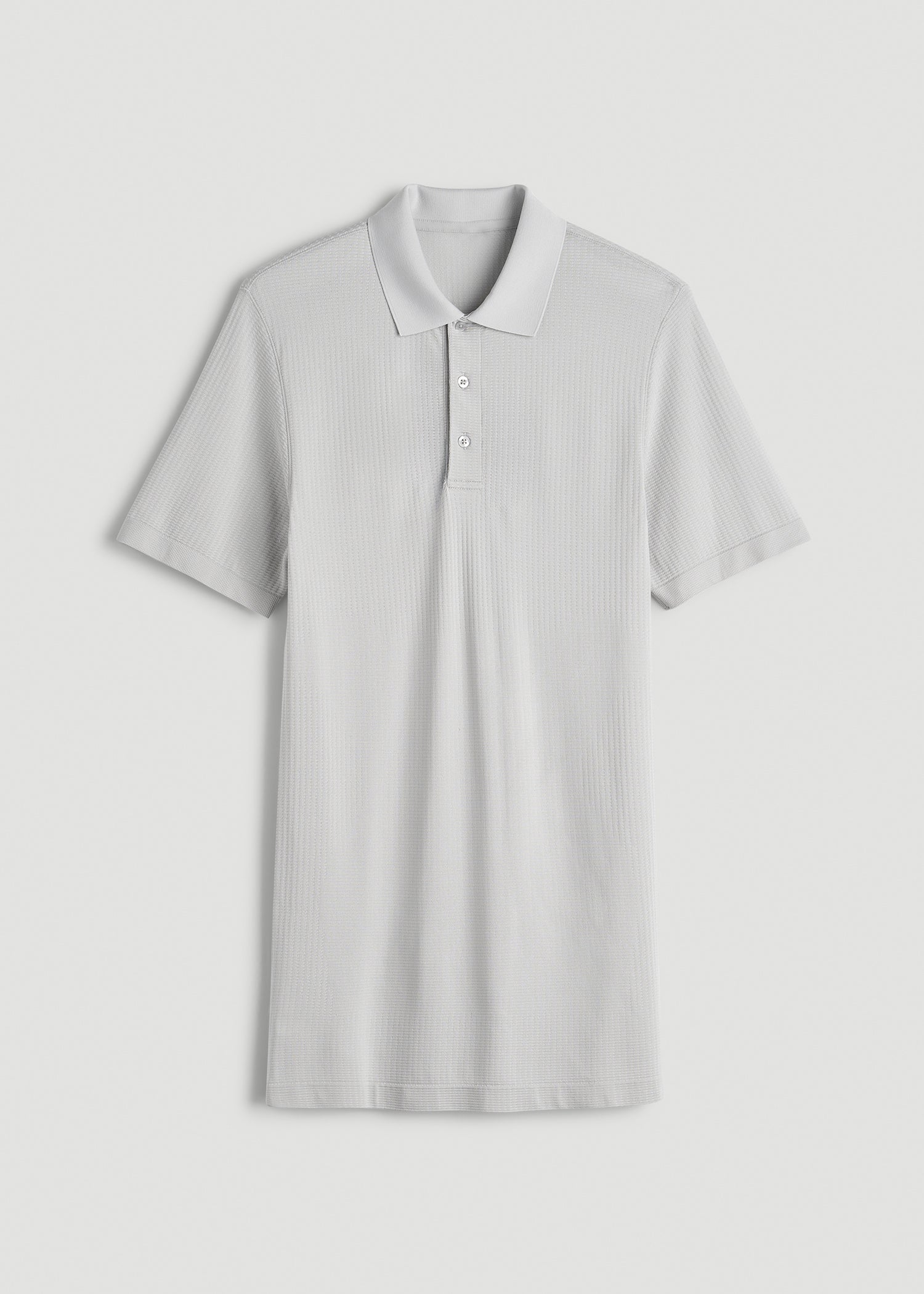American Tall Men Performance Vented Golf Polo for Tall Men in Silver Drop