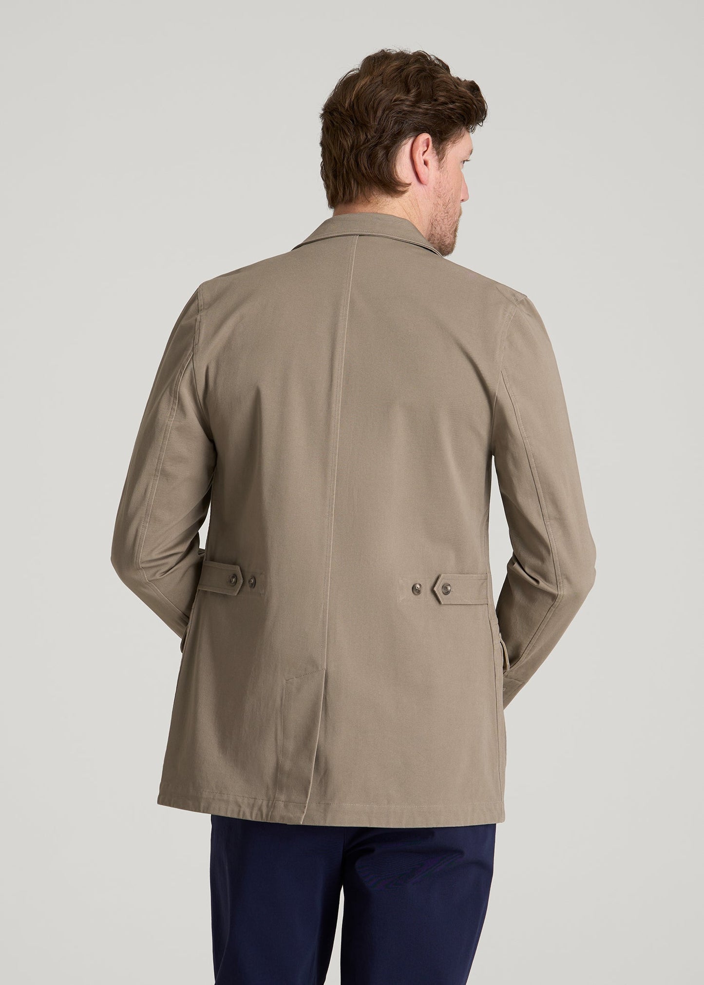 American Tall Men Stretch Commuter Chino Sport Coat for Tall Men in Dusty Khaki