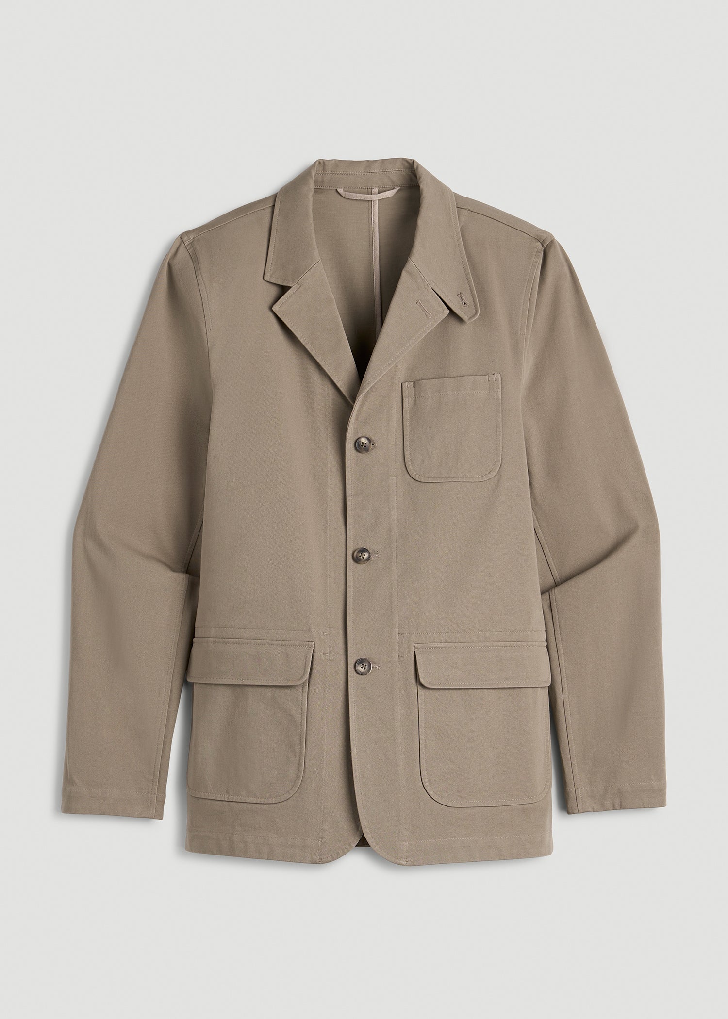 American Tall Men Stretch Commuter Chino Sport Coat for Tall Men in Dusty Khaki