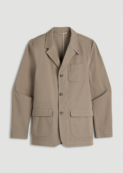 American Tall Men Stretch Commuter Chino Sport Coat for Tall Men in Dusty Khaki