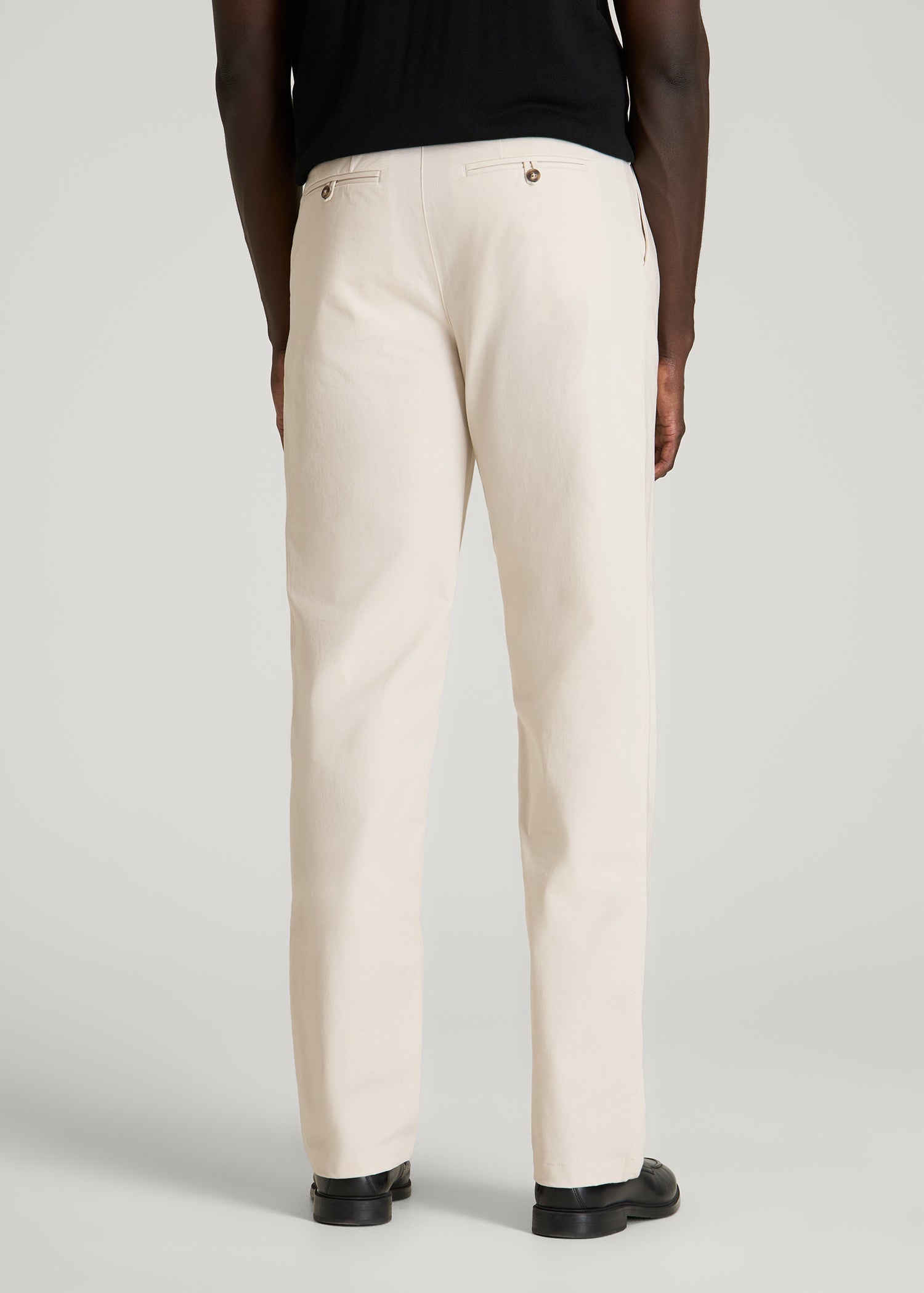 American Tall Men Stretch Commuter Pleated Chinos for Tall Men in White Sand