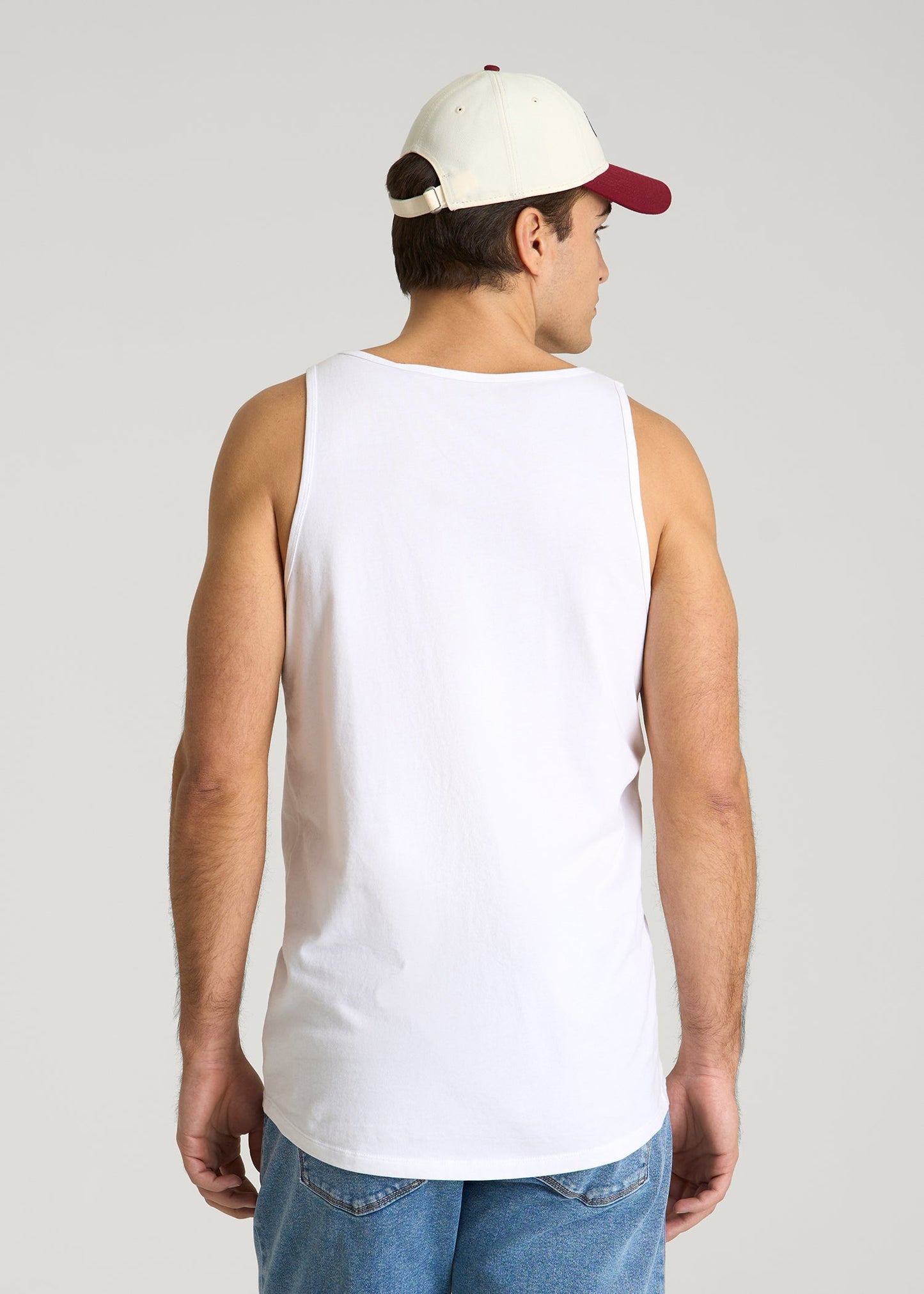 American Tall Men Core Cotton Tank for Tall Men in White