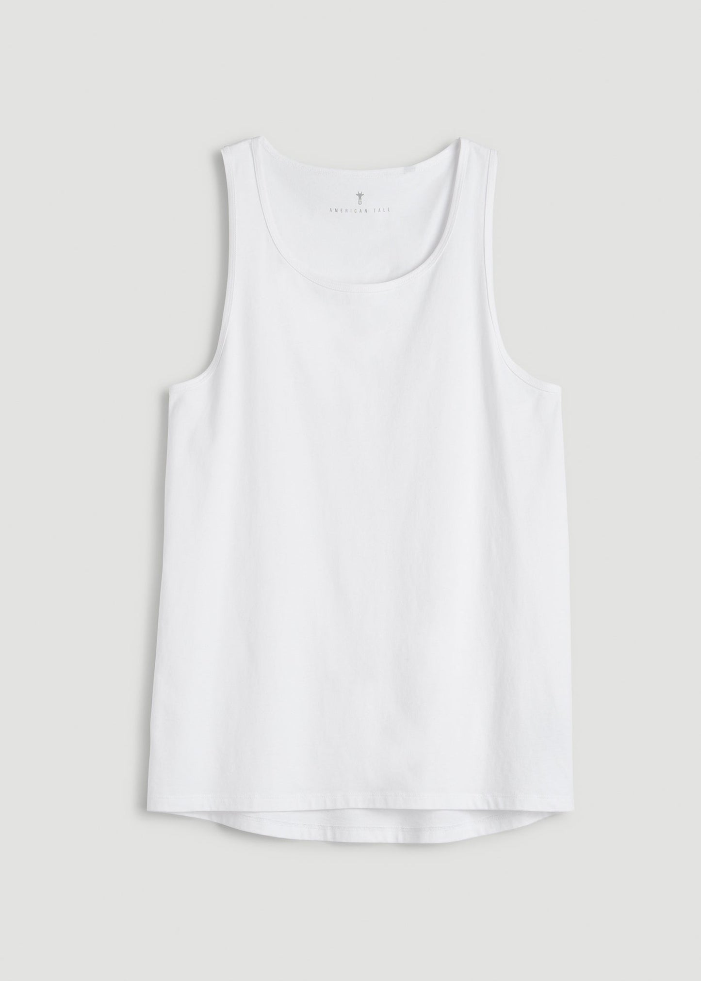 American Tall Men Core Cotton Tank for Tall Men in White