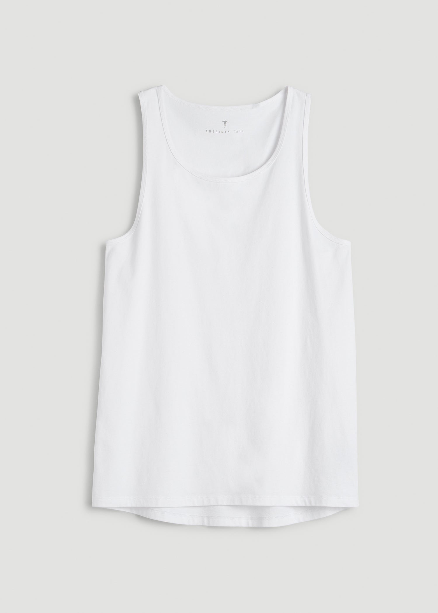 American Tall Men Core Cotton Tank for Tall Men in White