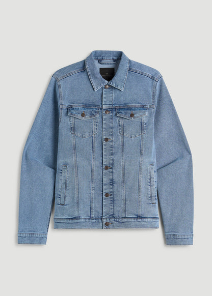 American Tall Men Classic Denim Jacket for Tall Men in Perfect Blue