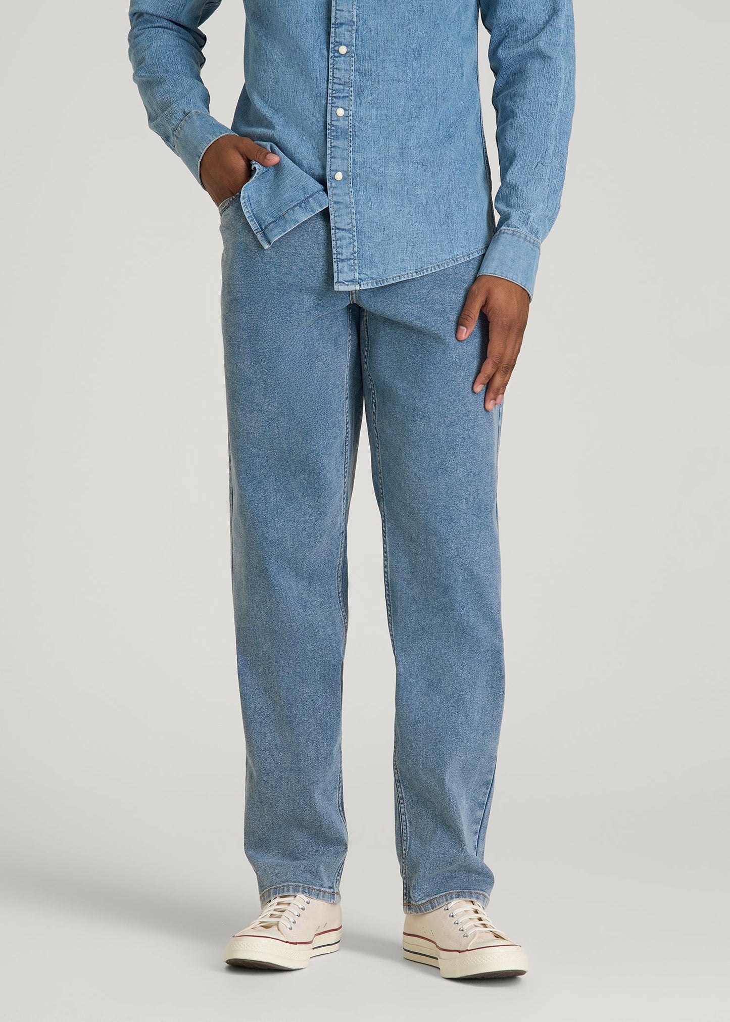 American Tall Men Mason Relaxed Fit Jeans for Tall Men in Perfect Blue
