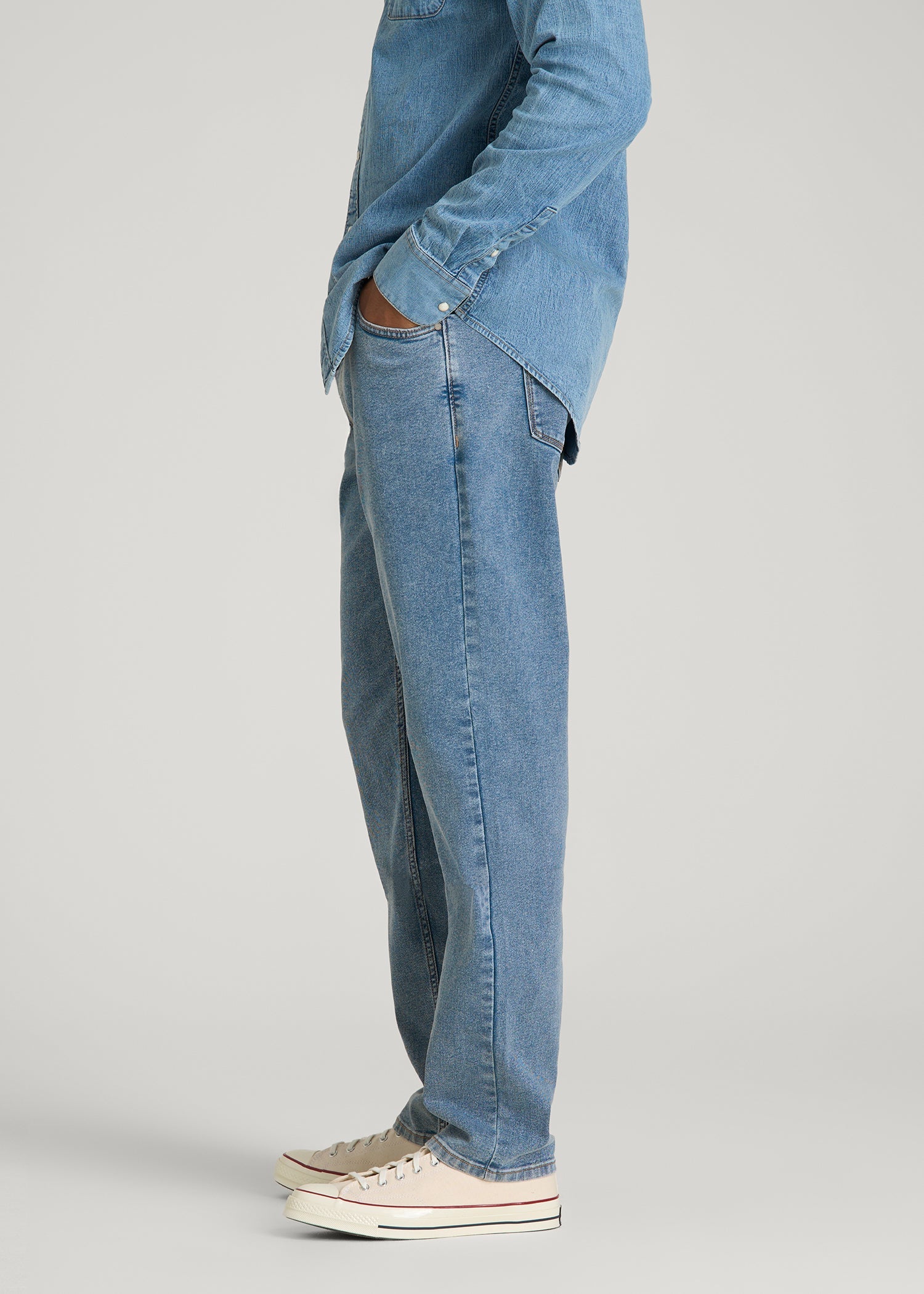 American Tall Men Mason Relaxed Fit Jeans for Tall Men in Perfect Blue