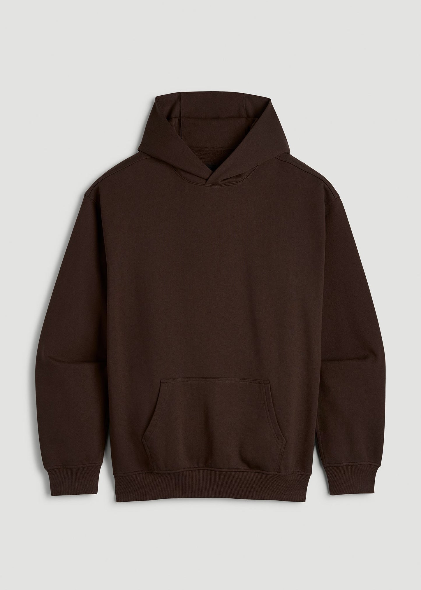 American Tall Men Everyday French Terry Popover Hoodie for Tall Men in Espresso