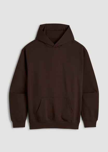 American Tall Men Everyday French Terry Popover Hoodie for Tall Men in Espresso