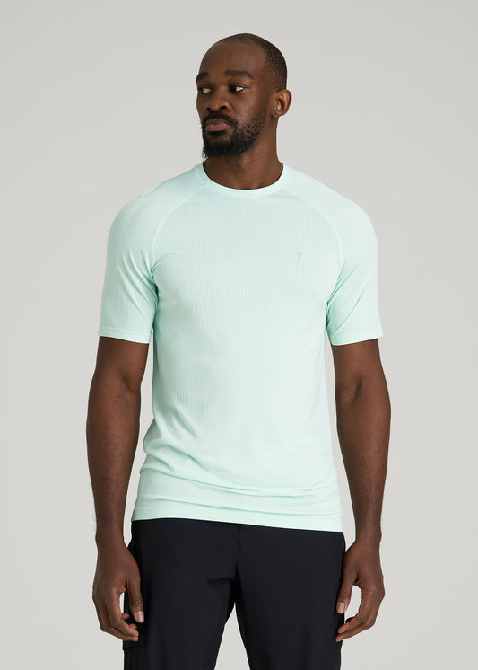 American Tall Men Vented Training Top for Tall Men in Opal Blue
